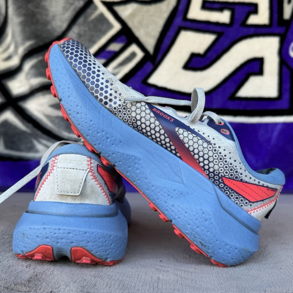 Size‎ 8 - Brooks Womens Caldera 6 Trail Shoes Blue Gray Red - Picture 14 of 15